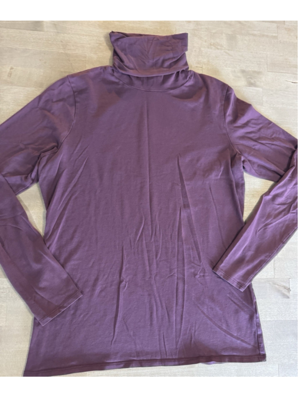 Peruvian Connection Classic Lightweight Pima Cotton Turtleneck - Wine- Large